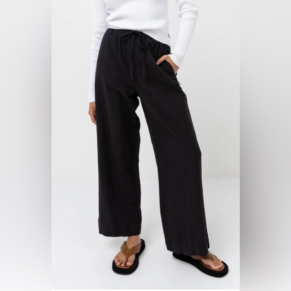 Rhythm. Pants - New Rhythm Classic Drawstring Pant in Black Sz 4